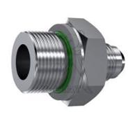 Union male 9/16 JIC - 1/4 BSP cylindrique - joint + bague - Inox