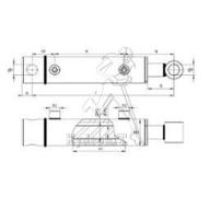 Vérin double effet Ø25/40 - Course 400 mm - Entraxe fermé 570 mm