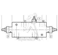 Valve d'équilibrage double G1/2 - 60L/min - R:4.25/1 - 350bar + LP