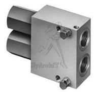 Valve d'équilibrage double G1/2 - 60L/min - R:4.4/1 - 400bar - restricteur sur pilotage