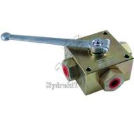 Robinet à boisseau sphérique 3 voies en L - 90° - G1/4 - Femelle - 500bar - renforcé