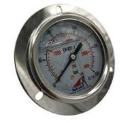 Manomètre Ø63mm raccord arrière 0/250 bar - G1/4 - Inox/Laiton - logo HKT