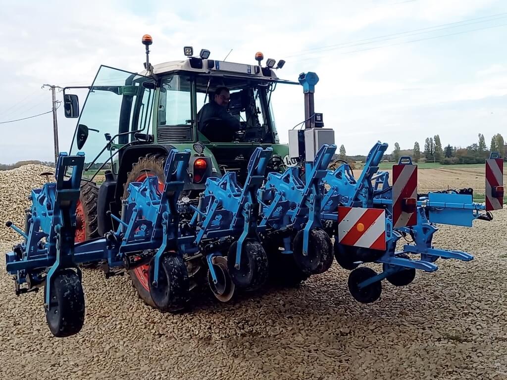 Tractor with section control