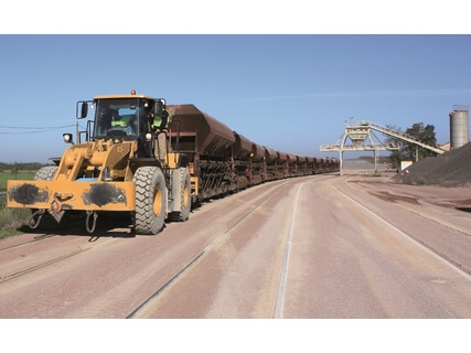 Lader Eisenbahnwagen-Schieber