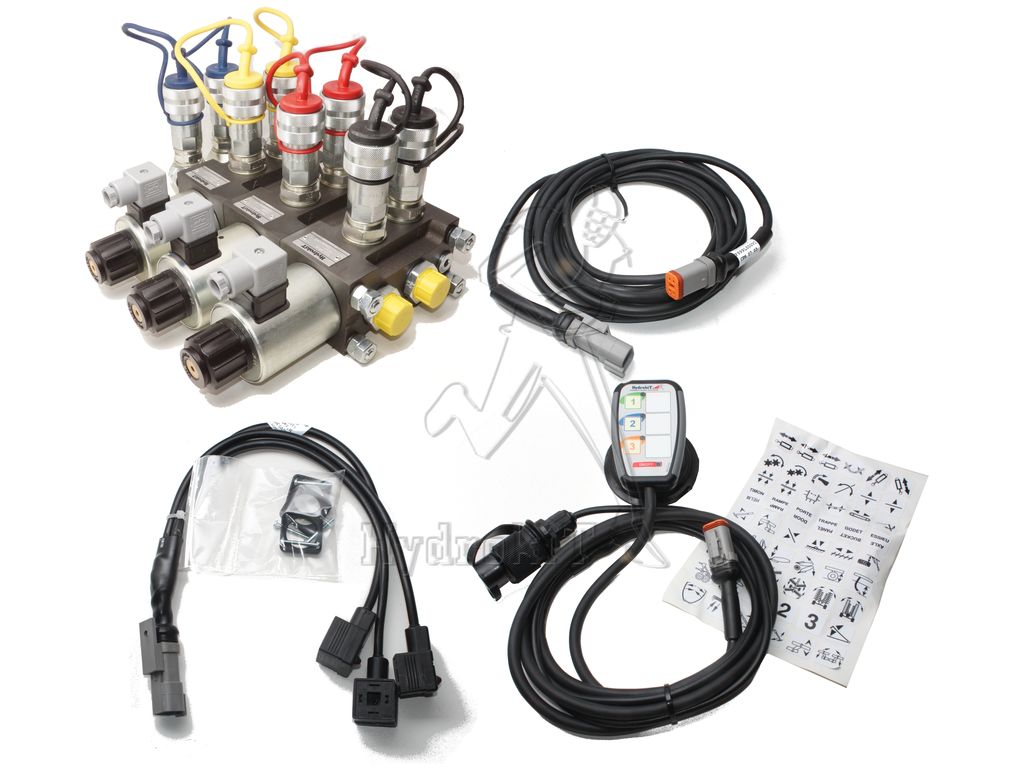 4-function hydraulic Selector Kit - 3/4 BSP 80 L + Control box + Couplers