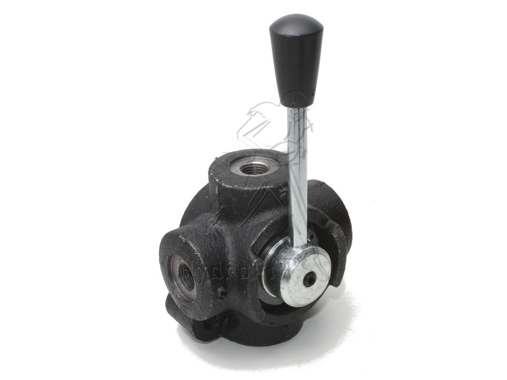 Cylindrical ball valve 4 way 3/8 60 L/min 350 bar