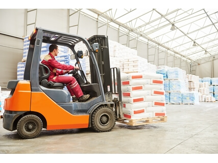 Forklift truck with weighing system