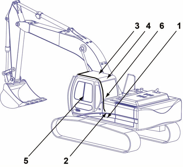 Top dust suppression scheme for excavators